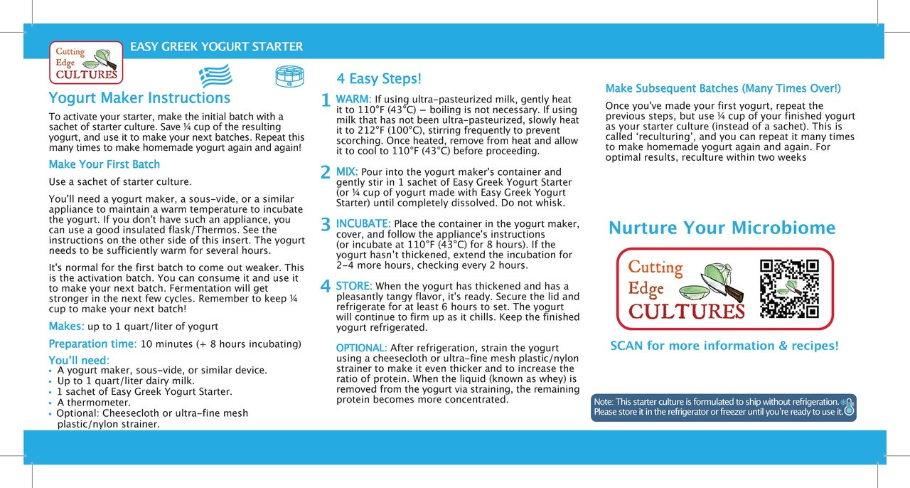 Cutting Edge Cultures | Easy Greek Yogurt starter