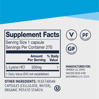 Thumbnail for Vimergy Herbs - L-Lysine 90caps (Trial Size)