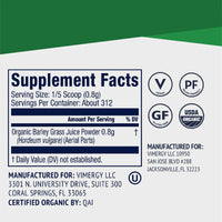 Thumbnail for Vimergy Herbs - USDA Organic Barleygrass Juice Extract Powder 250g