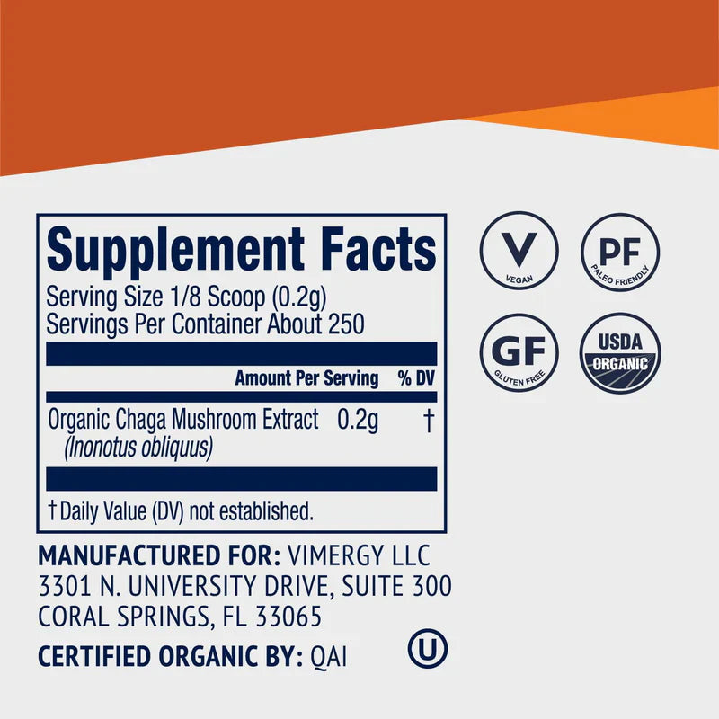Vimergy Herbs - USDA Organic Chaga Extract 50g