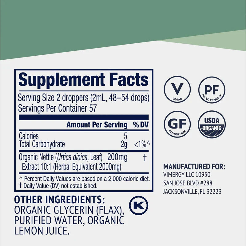 Vimergy Herbs - Organic Nettle 115ml