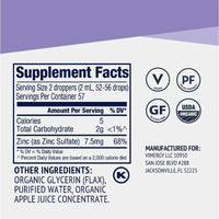 Thumbnail for Vimergy Herbs - Organic Zinc Sulfate 115ml