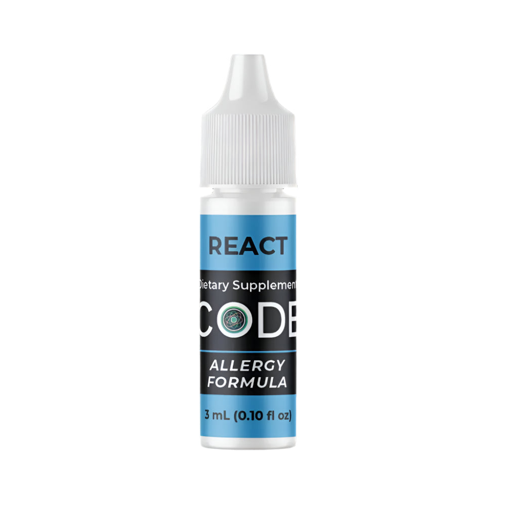 CODE Health | REACT (Allergy Formula) | Each 3ml bottle contains approx. 60 servings