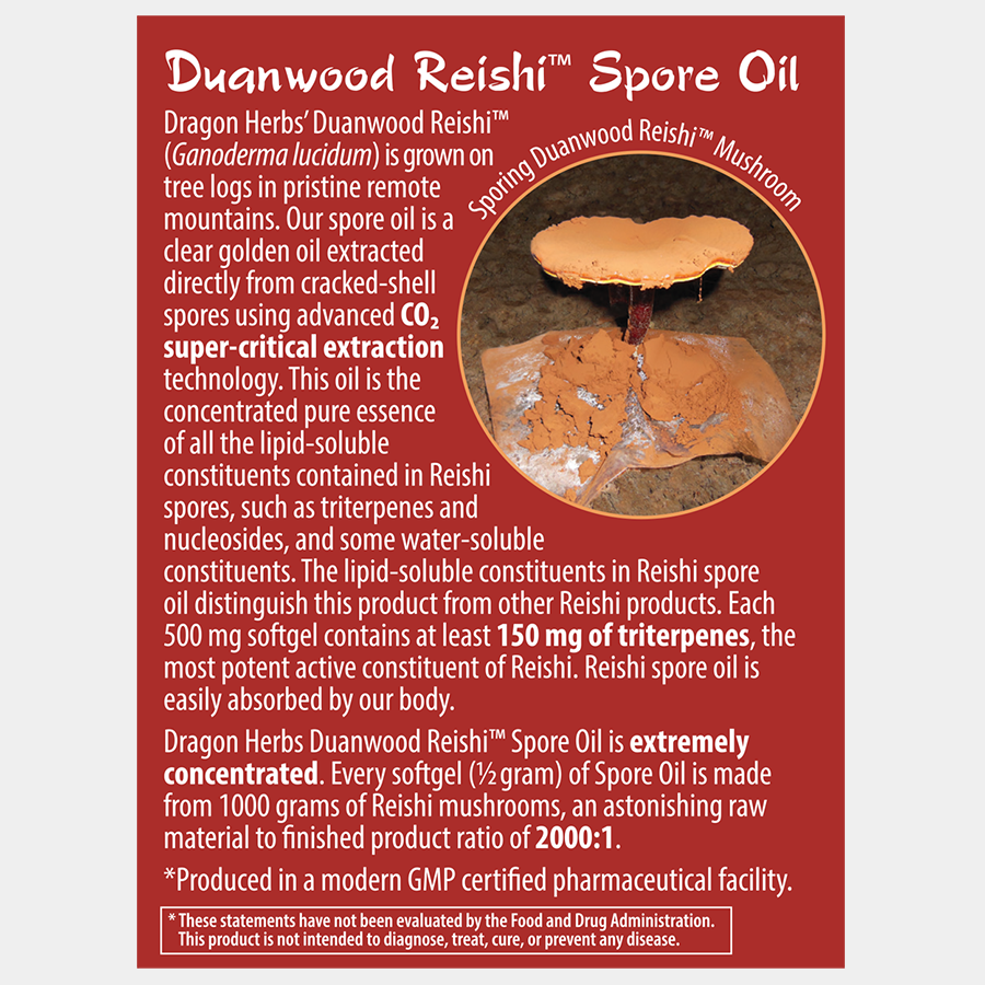 Dragon Herbs Duanwood Reishi Spore Oil - 30 softgels