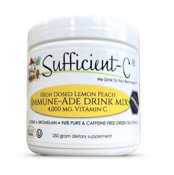 Sufficient C - High Dose Lemon Peach Immune-Ade drink mix - 250 gram size