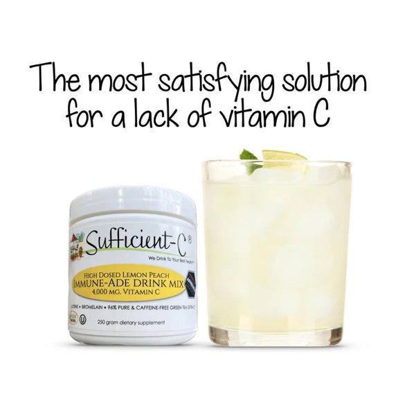 Sufficient C - High Dose Lemon Peach Immune-Ade drink mix - 250 gram size