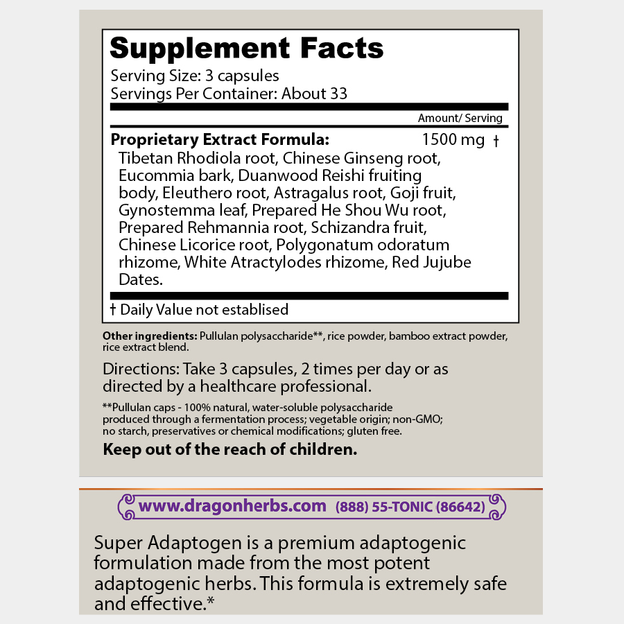 Dragon Herbs Super Adaptogen 100caps (500mg)