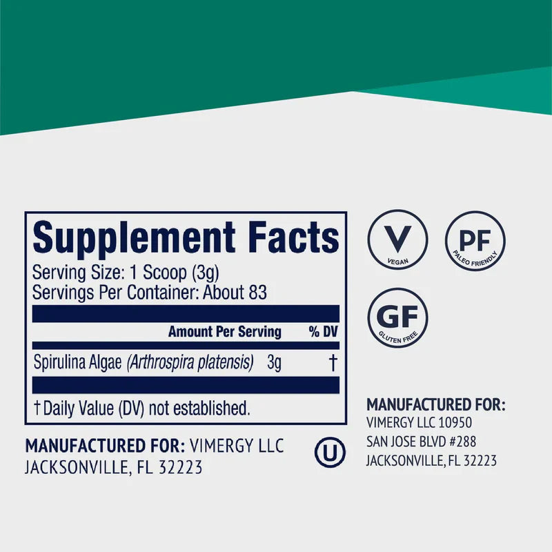 Vimergy Herbs - USA Grown Spirulina Powder 250g