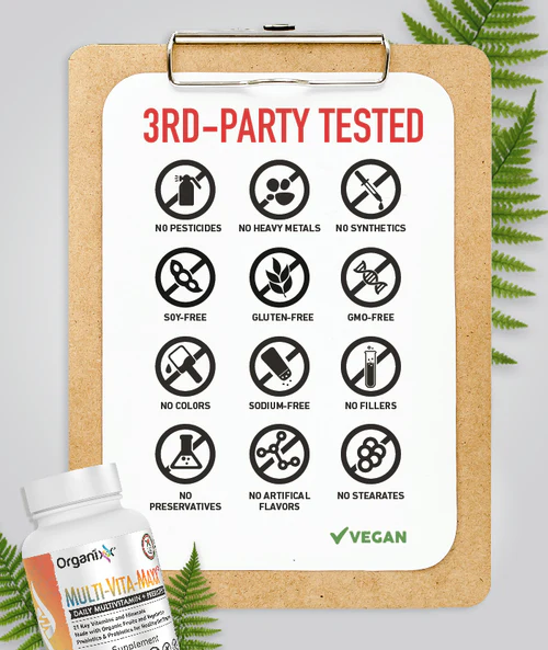 Organixx | Multi-Vita-Maxx wholefood multivtiamin (90 caps) | Fermented botanical blend